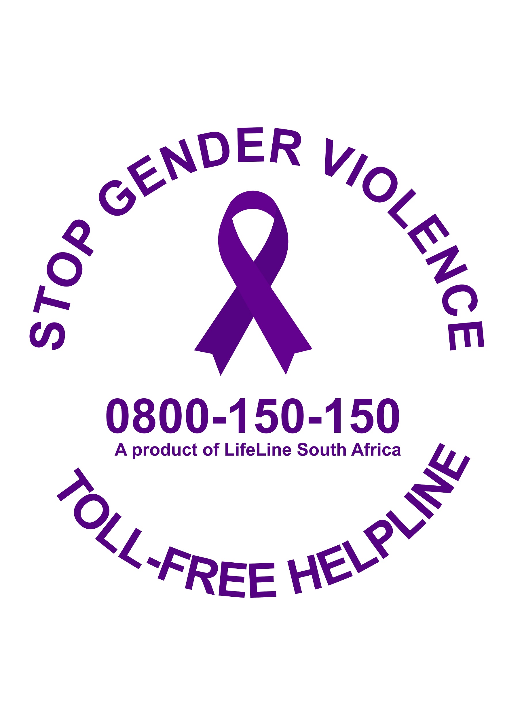 Stop Gender Violence toll-free helpline seal - 0800 150 150